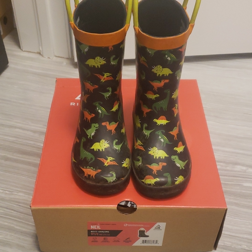 Kids Dinosaur Rain Boots Toddler Size 9
